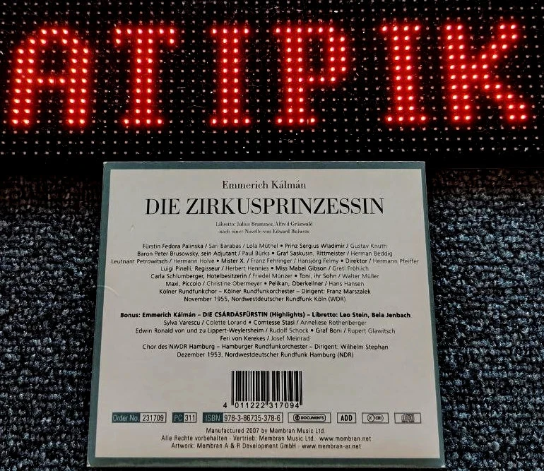 🌟 Emmerich Kálmán: Die Zirkusprinzessin – The rare operetta gem, finally in your hands! 🎪 – photo 2